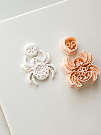 Bloom Spider Cutter: Floral Spider Halloween Design for Polymer Clay