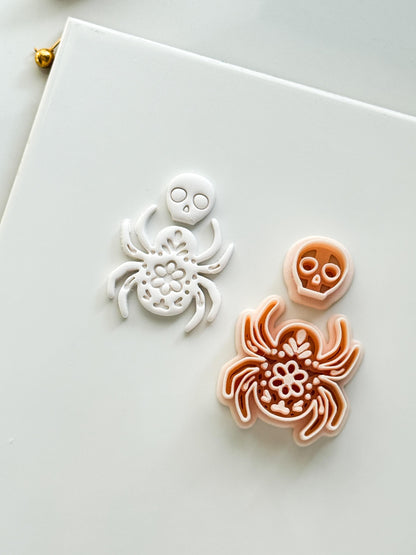 Bloom Spider Cutter: Floral Spider Halloween Design for Polymer Clay