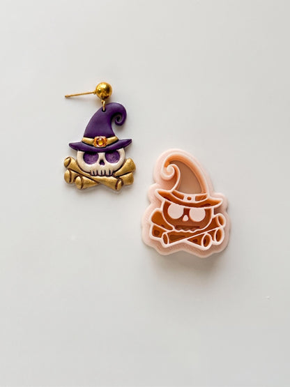 Witchy Bonefire Cutter: Skull With Crossed Bones for Polymer Clay