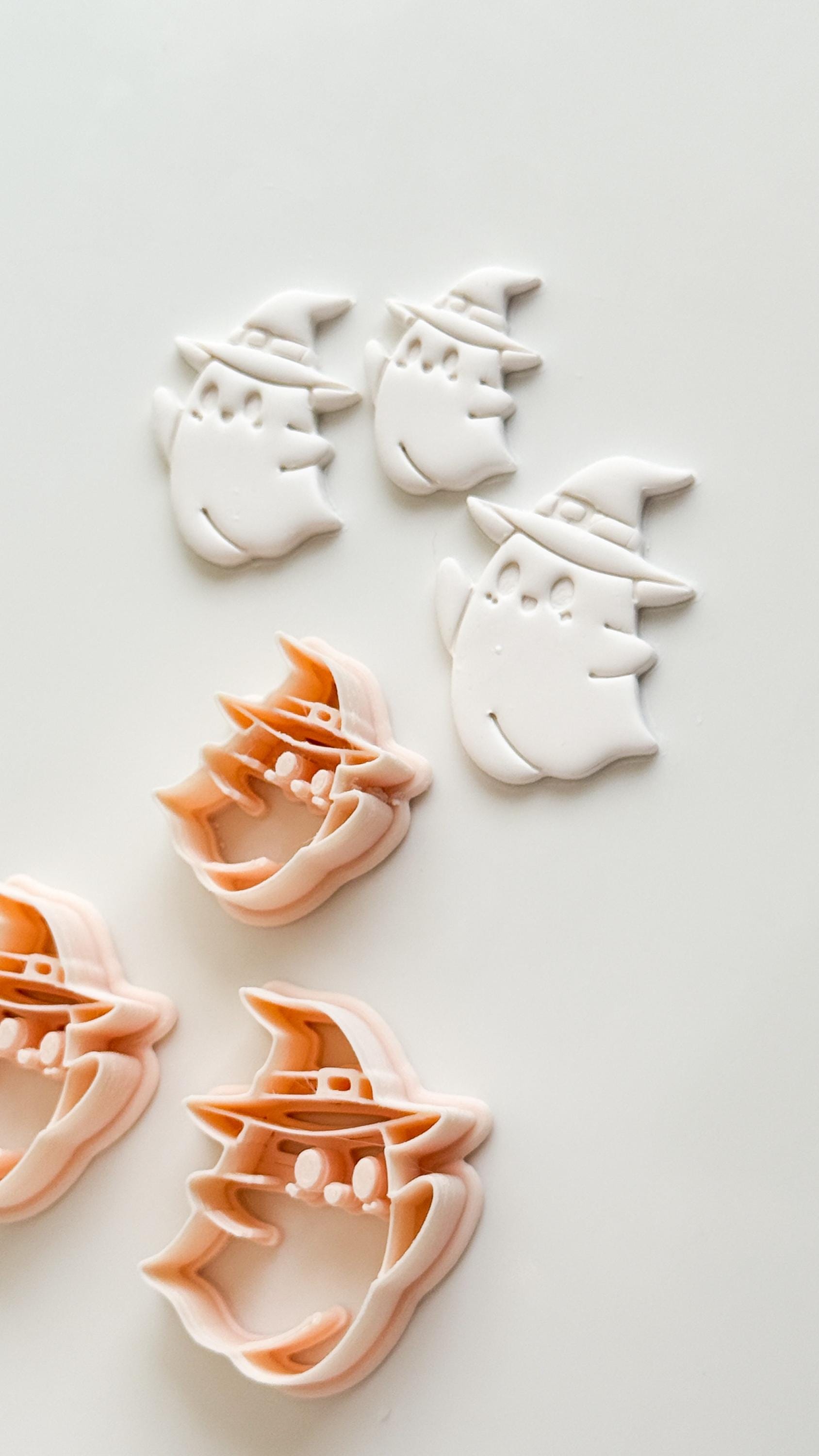 Witchy Boo Cutter: Hat Wearing Spirit Shape for Polymer Clay