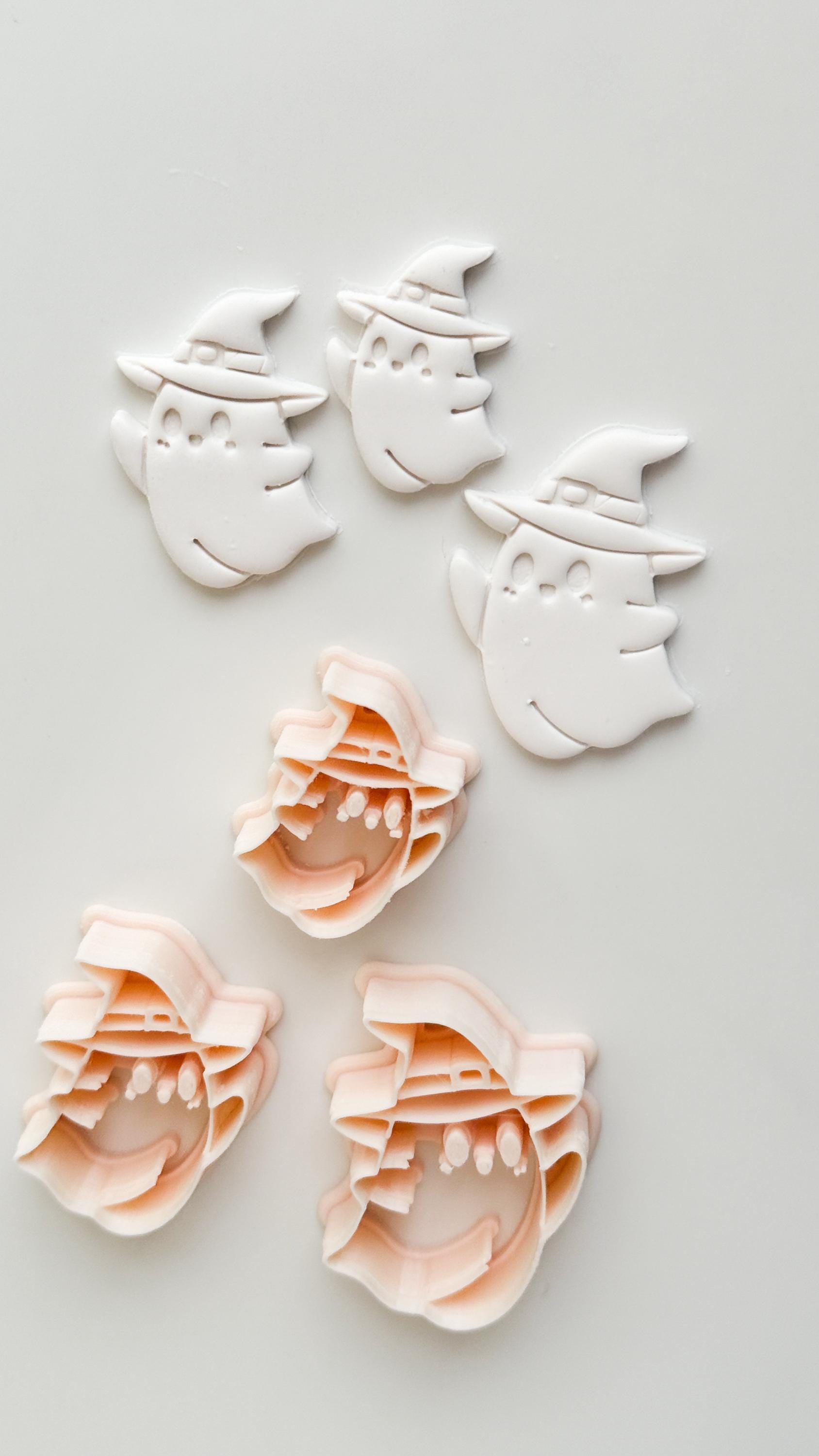 Witchy Boo Cutter: Hat Wearing Spirit Shape for Polymer Clay