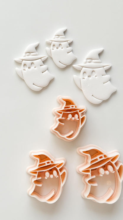 Witchy Boo Cutter: Hat Wearing Spirit Shape for Polymer Clay