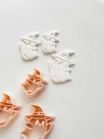 Witchy Boo Cutter: Hat Wearing Spirit Shape for Polymer Clay