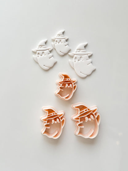 Witchy Boo Cutter: Hat Wearing Spirit Shape for Polymer Clay