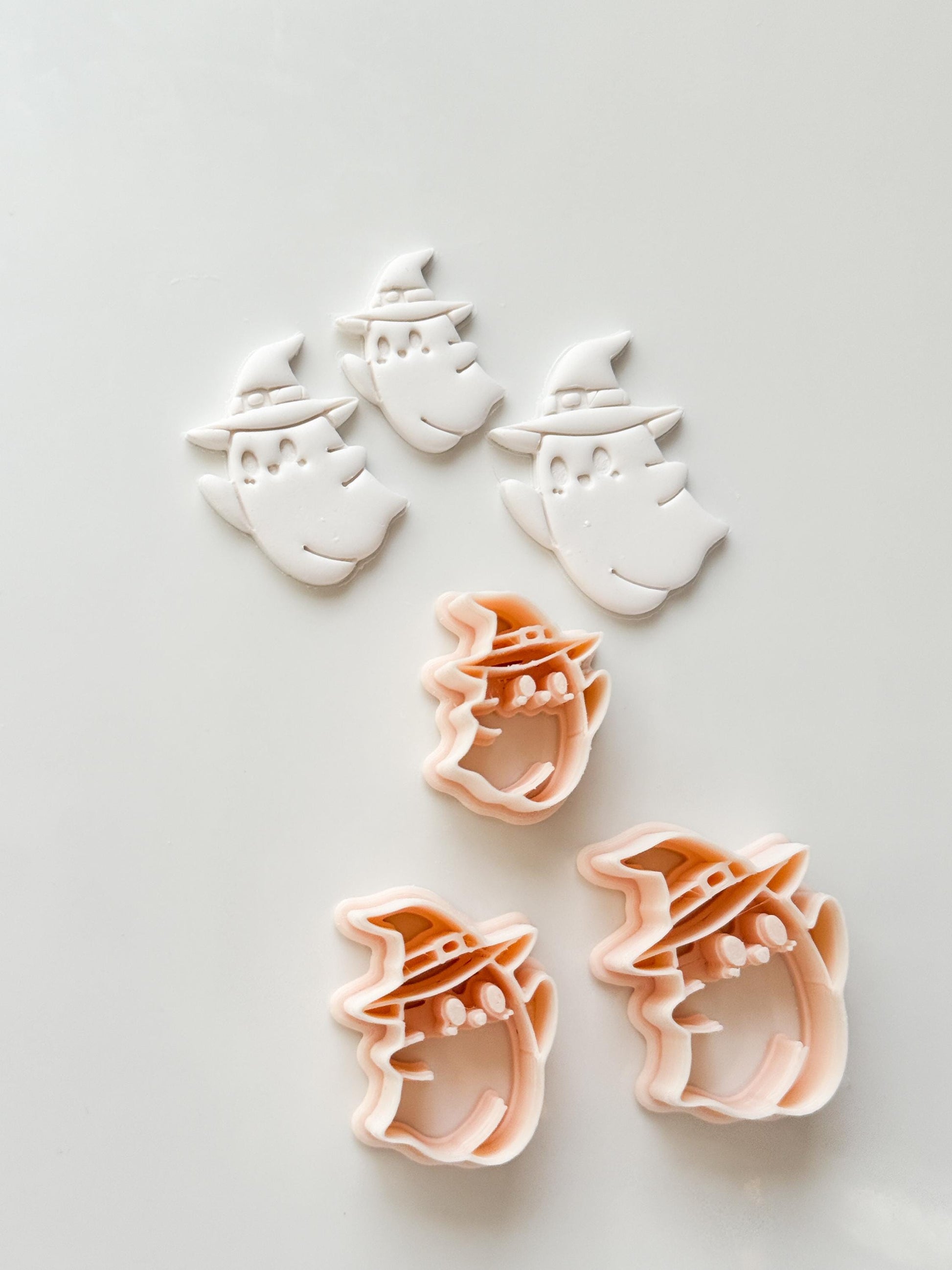Witchy Boo Cutter: Hat Wearing Spirit Shape for Polymer Clay