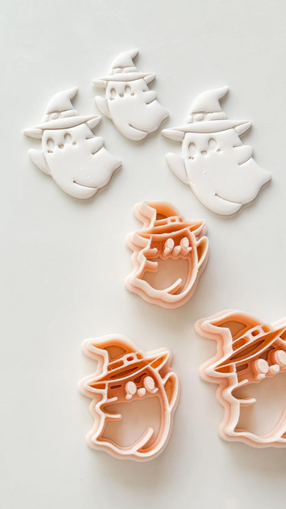 Witchy Boo Cutter: Hat Wearing Spirit Shape for Polymer Clay