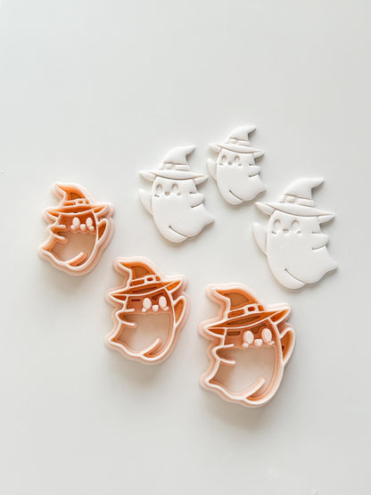 Witchy Boo Cutter: Hat Wearing Spirit Shape for Polymer Clay