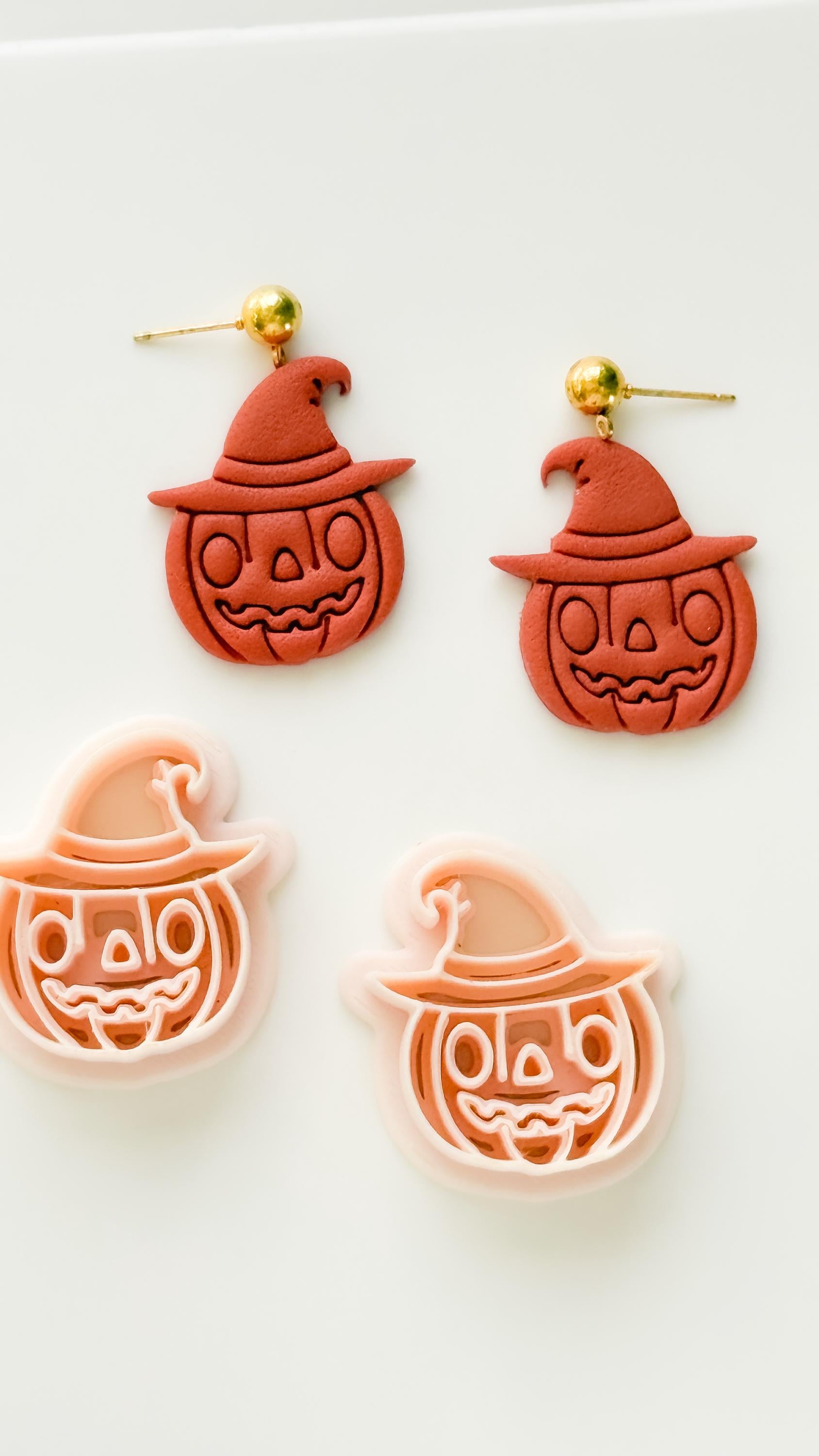 Witchy Jack Cutter: Pumpkin Wearing Hat Shape for Polymer Clay