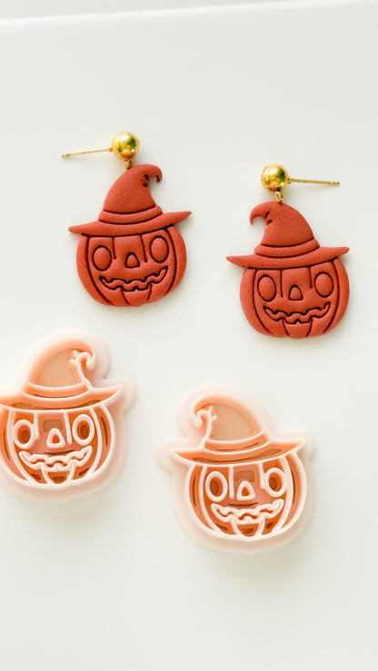 Witchy Jack Cutter: Pumpkin Wearing Hat Shape for Polymer Clay