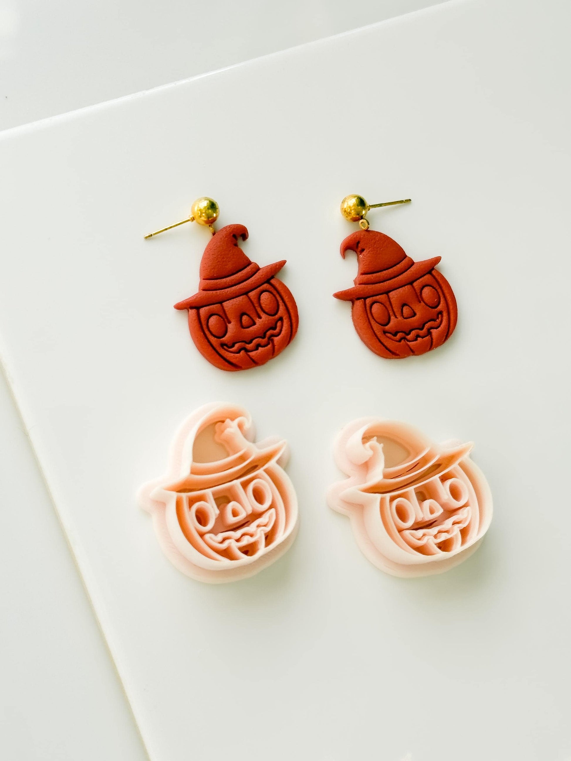 Witchy Jack Cutter: Pumpkin Wearing Hat Shape for Polymer Clay
