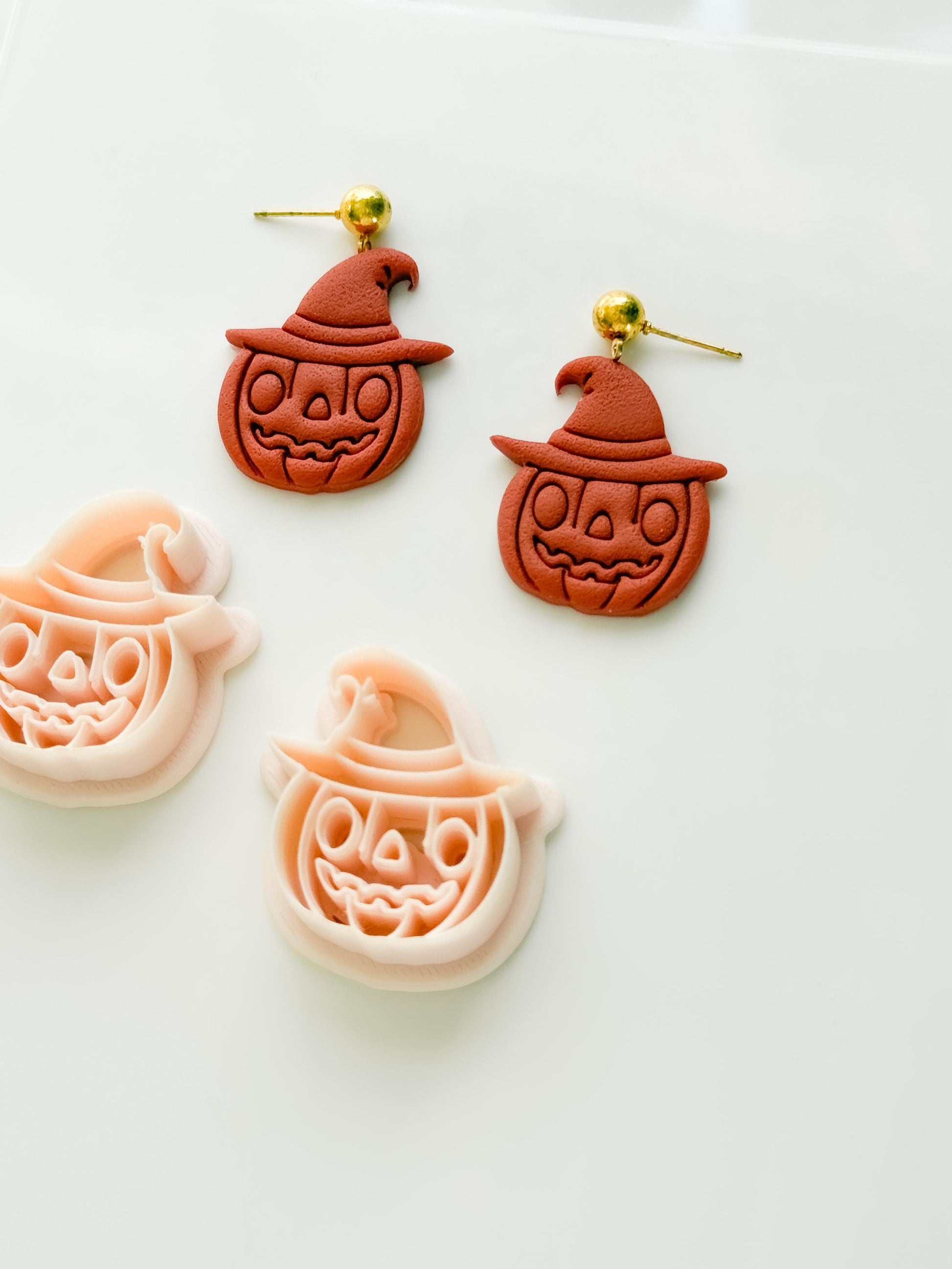 Witchy Jack Cutter: Pumpkin Wearing Hat Shape for Polymer Clay
