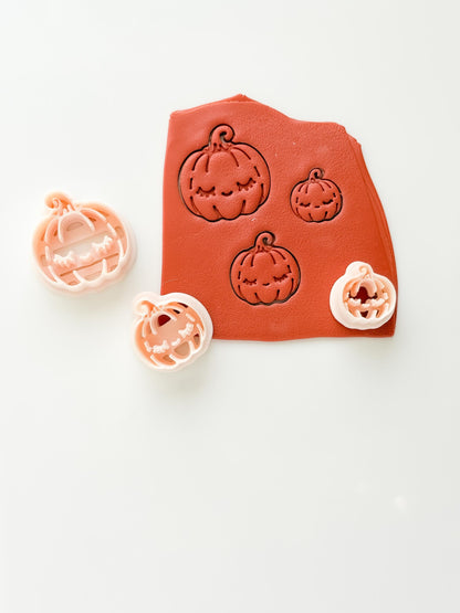 Dreamy Pumpkin Cutter: Sleepy Jack O Lantern Shape for Polymer Clay