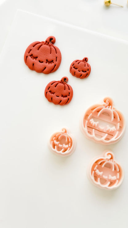 Dreamy Pumpkin Cutter: Sleepy Jack O Lantern Shape for Polymer Clay