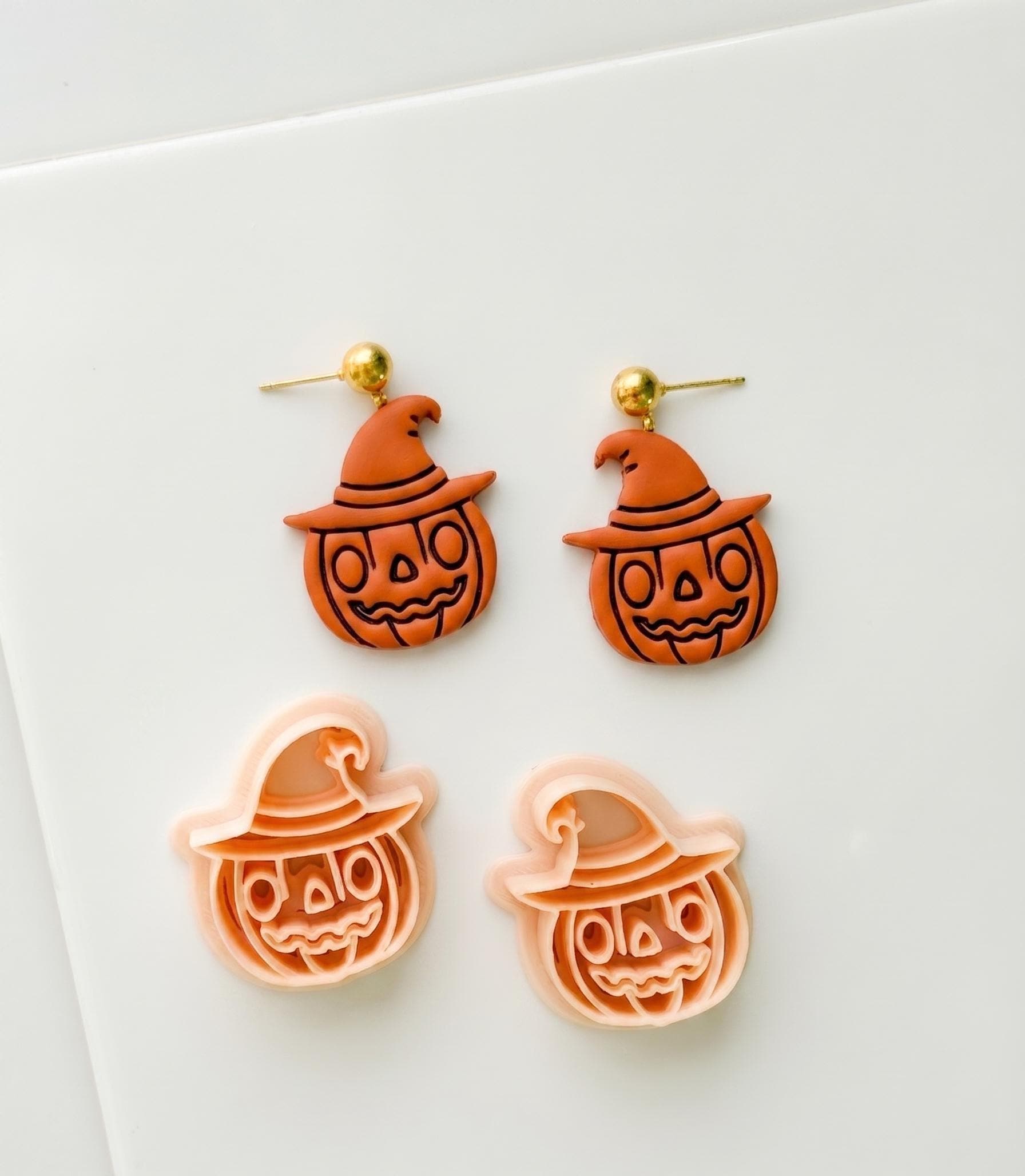 Witchy Jack Cutter: Pumpkin Wearing Hat Shape for Polymer Clay