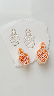 Ghost Potion Cutter: Haunted Elixir Bottle for Polymer Clay