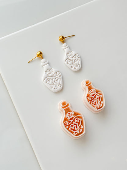 Ghost Potion Cutter: Haunted Elixir Bottle for Polymer Clay