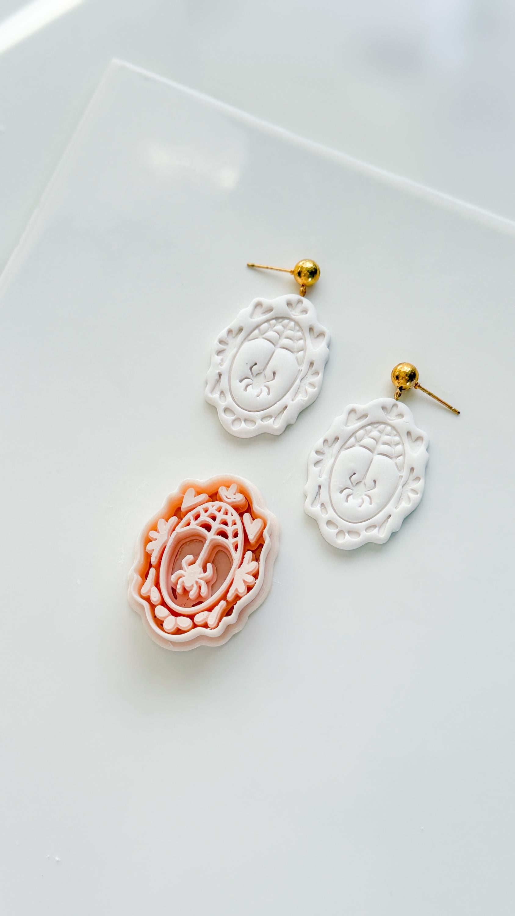 Ghost Web Cutter: Spiderweb Ghost Dangle Shape for Polymer Clay
