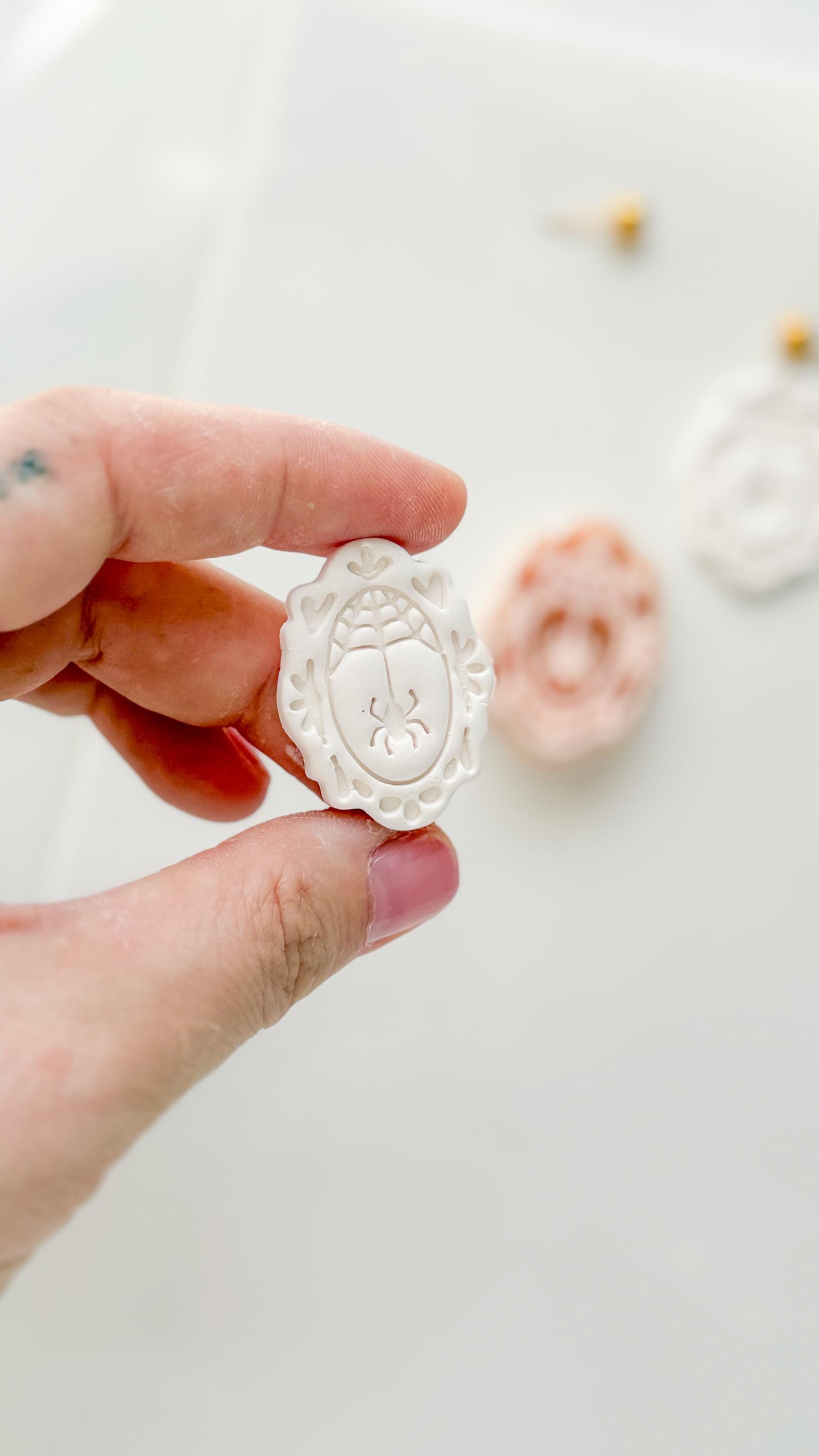 Ghost Web Cutter: Spiderweb Ghost Dangle Shape for Polymer Clay