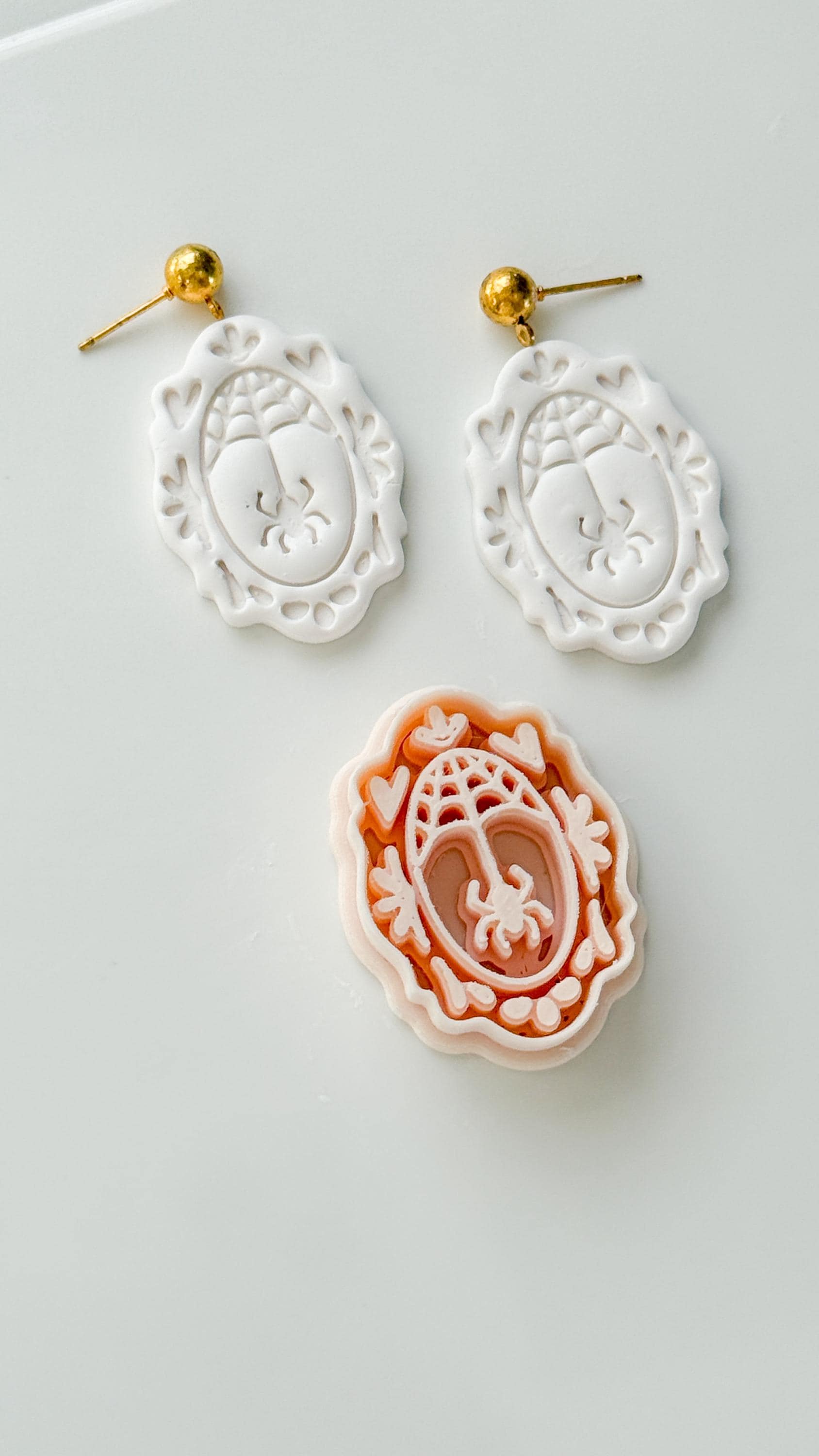 Ghost Web Cutter: Spiderweb Ghost Dangle Shape for Polymer Clay