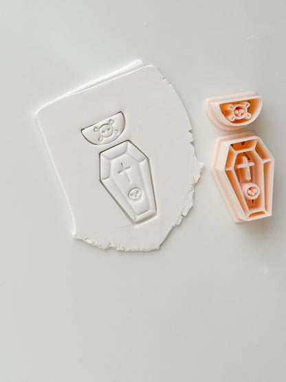 Coffin Charm Cutter: Cross Accent Casket Shape for Polymer Clay