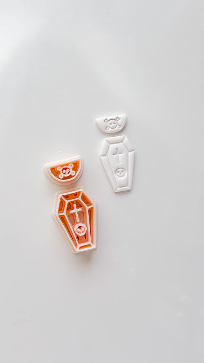 Coffin Charm Cutter: Cross Accent Casket Shape for Polymer Clay