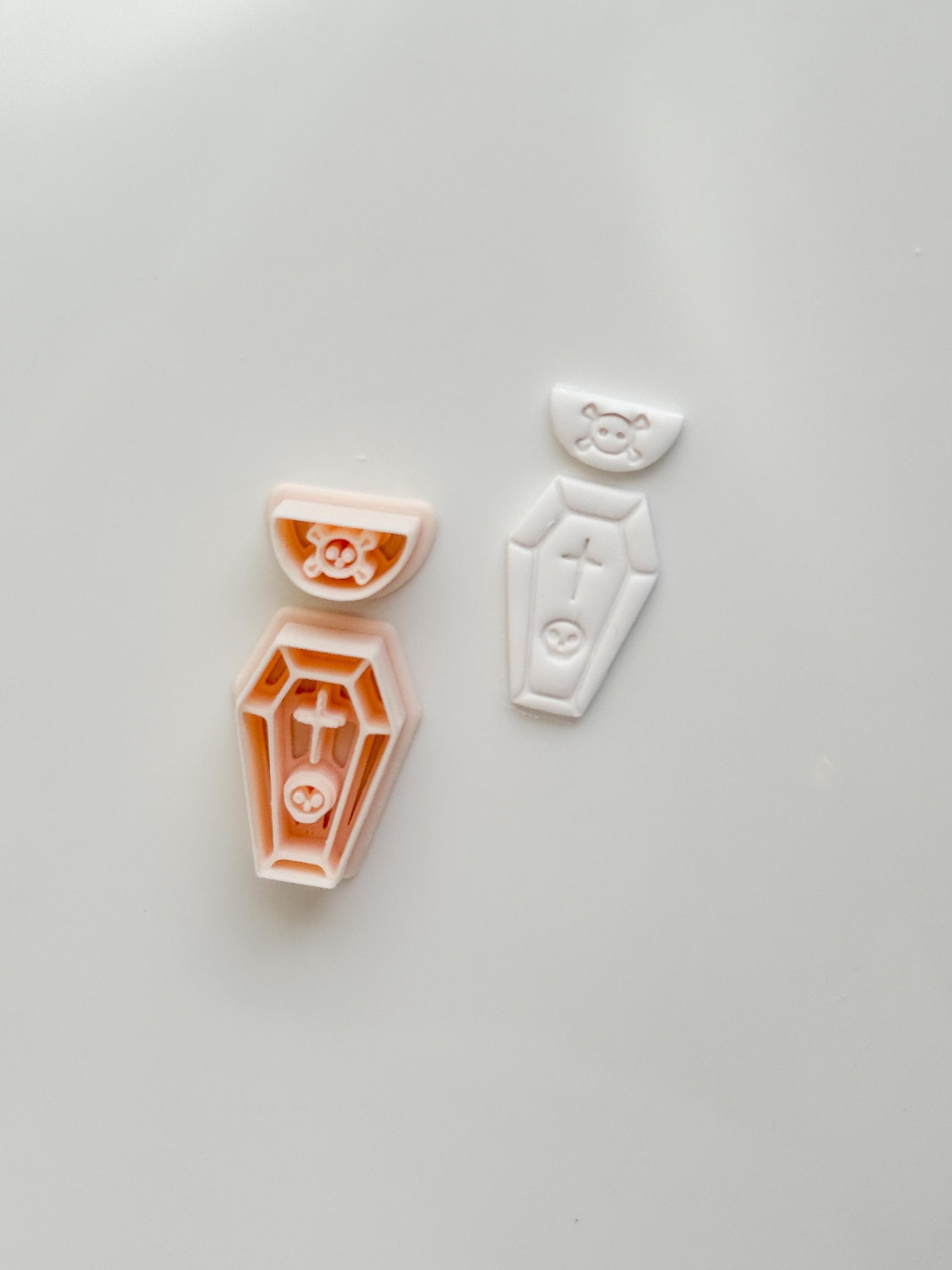 Coffin Charm Cutter: Cross Accent Casket Shape for Polymer Clay