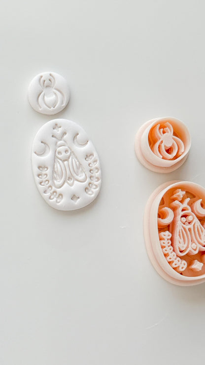 Little Web & Moon Moth Cutter: Celestial Moth Dangle for Polymer Clay