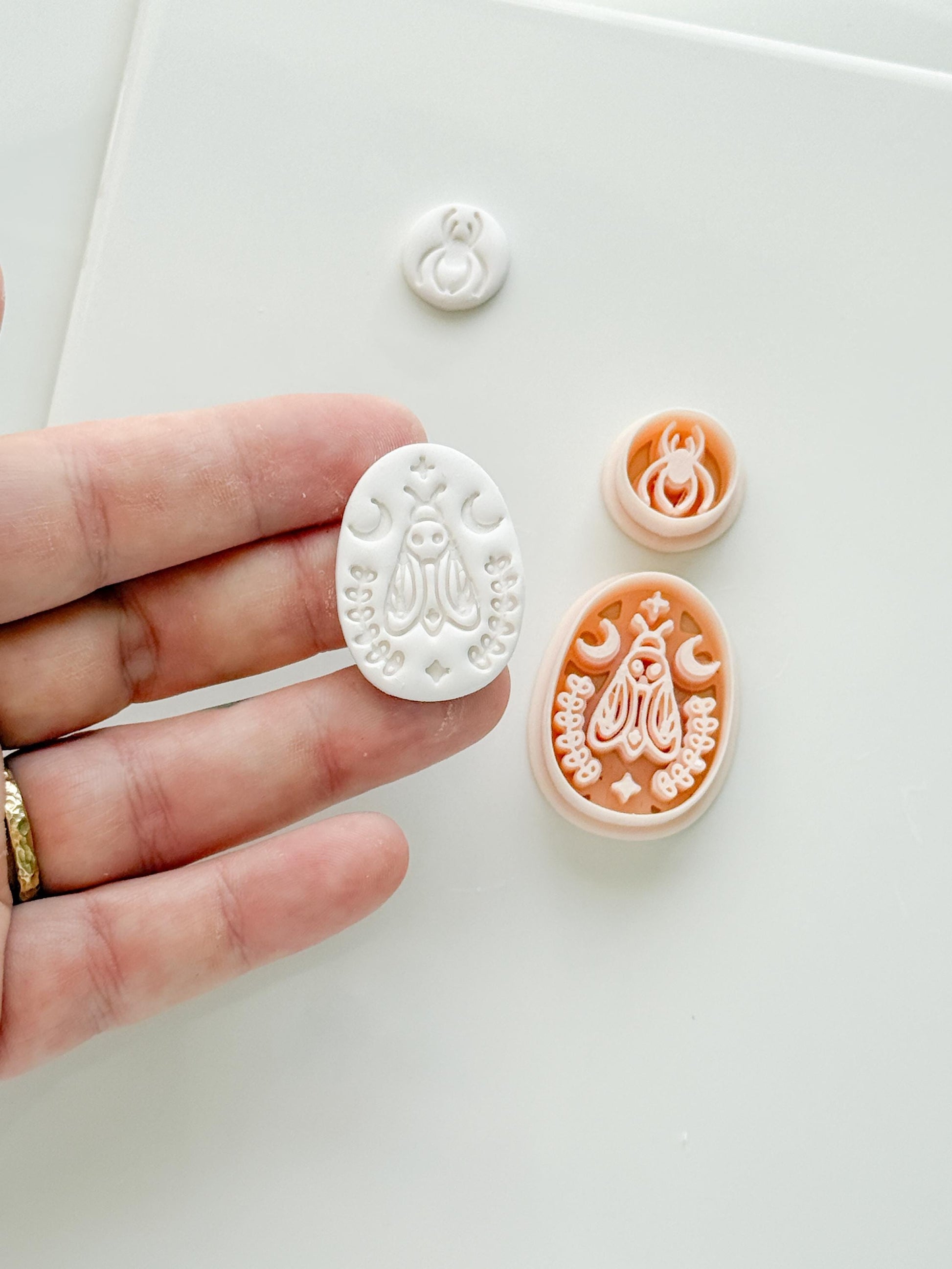 Little Web & Moon Moth Cutter: Celestial Moth Dangle for Polymer Clay