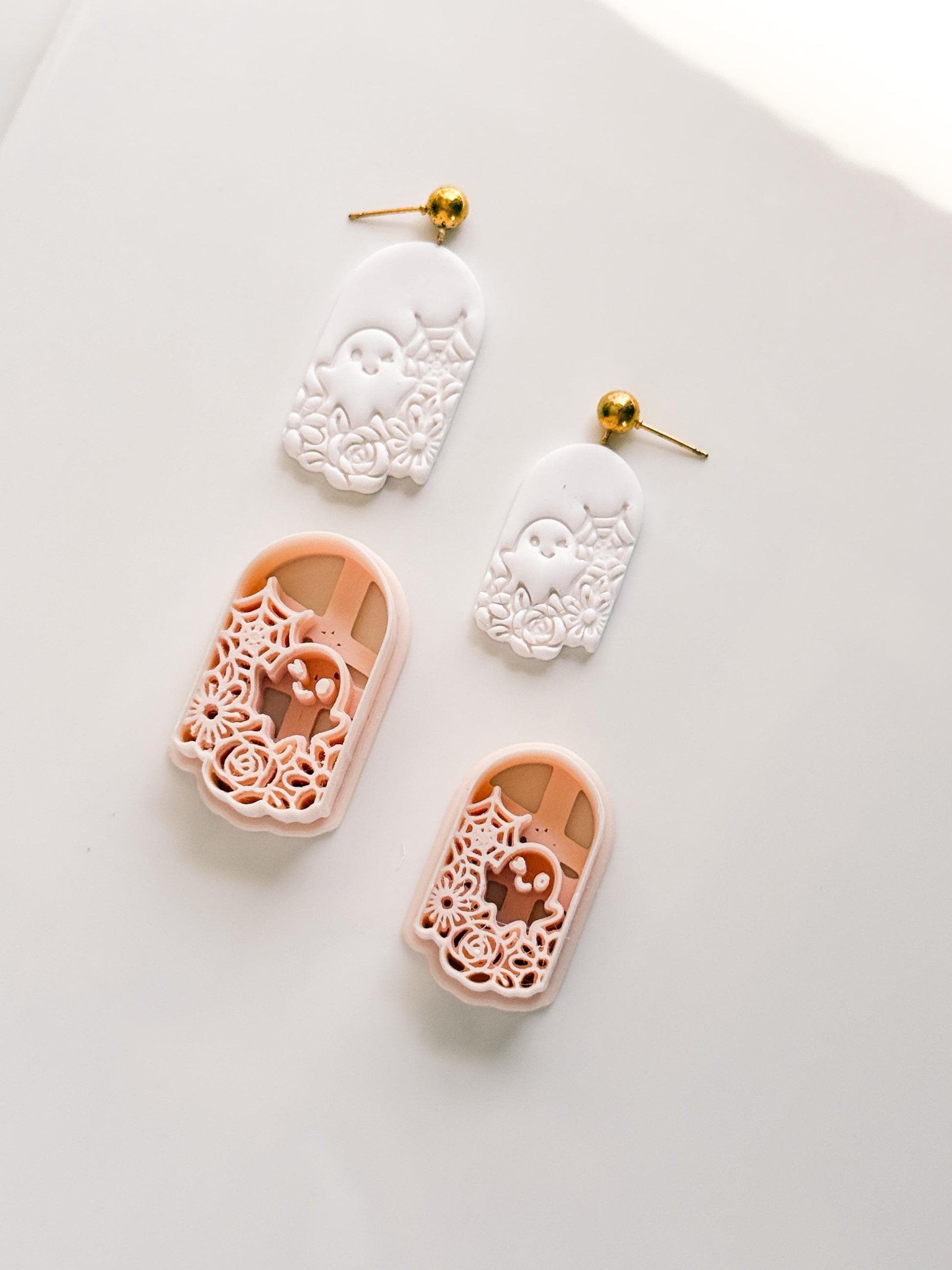 Ghostie Bloom Cutter: Floral Ghost Window Dangle for Polymer Clay