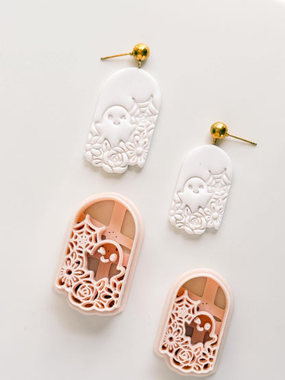 Ghostie Bloom Cutter: Floral Ghost Window Dangle for Polymer Clay