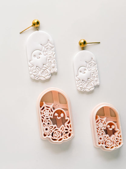 Ghostie Bloom Cutter: Floral Ghost Window Dangle for Polymer Clay