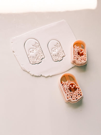 Ghostie Bloom Cutter: Floral Ghost Window Dangle for Polymer Clay