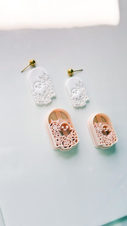 Ghostie Bloom Cutter: Floral Ghost Window Dangle for Polymer Clay