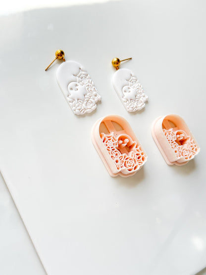 Ghostie Bloom Cutter: Floral Ghost Window Dangle for Polymer Clay