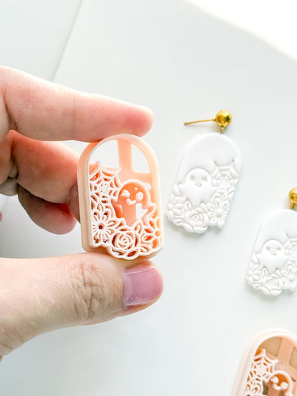 Ghostie Bloom Cutter: Floral Ghost Window Dangle for Polymer Clay