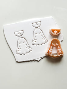 Botanical Boo Cutter: Floral Ghost Dangle for Polymer Clay