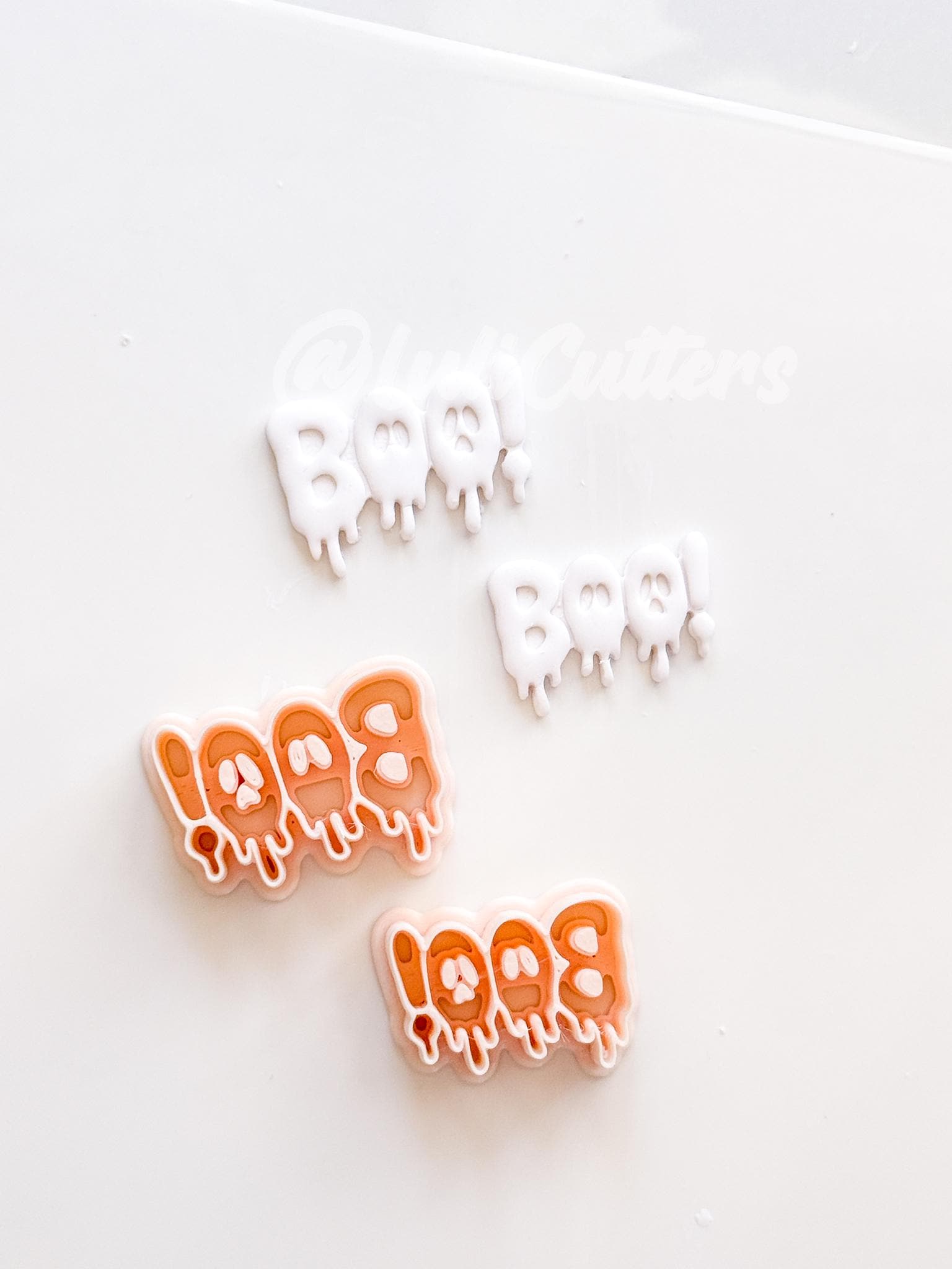 Ghosty Boo Cutter: Triple Ghost Lettering Design for Polymer Clay