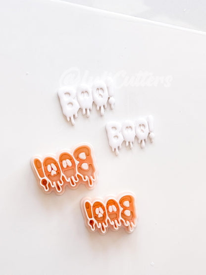 Ghosty Boo Cutter: Triple Ghost Lettering Design for Polymer Clay