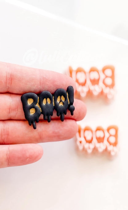 Ghosty Boo Cutter: Triple Ghost Lettering Design for Polymer Clay
