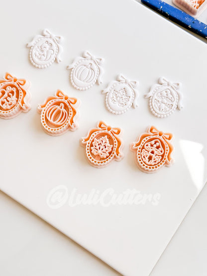 Autumn Bow Charms Cutter: Fall Cameo Earring Shapes for Polymer Clay
