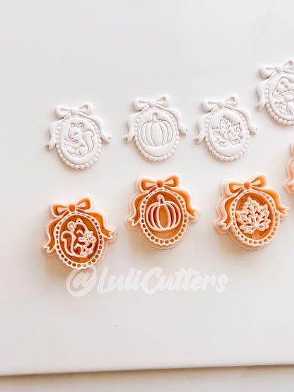 Autumn Bow Charms Cutter: Fall Cameo Earring Shapes for Polymer Clay