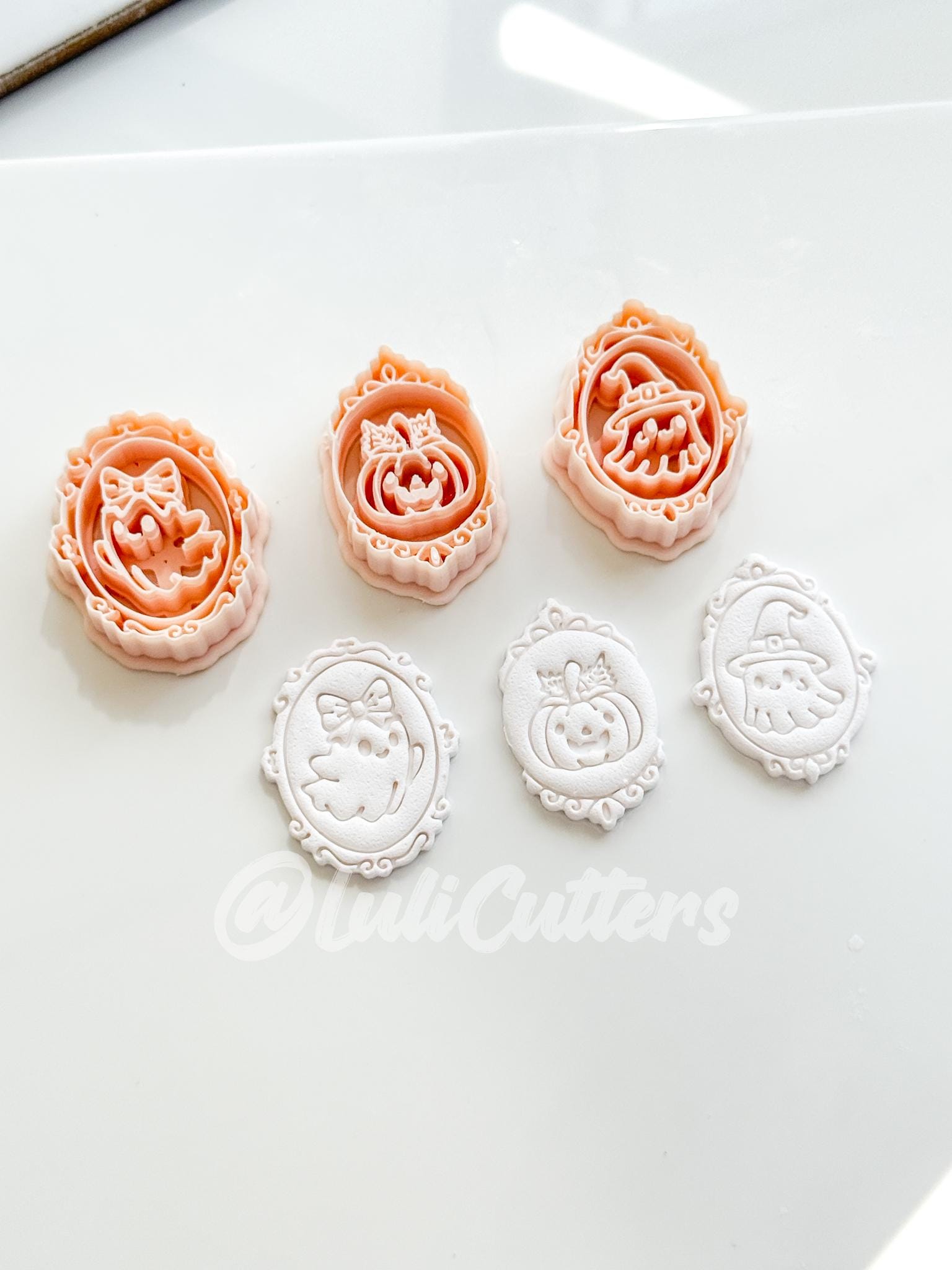 Haunted Cameo Cuties Cutter: Ghost, Pumpkin & Witch Portraits for Polymer Clay
