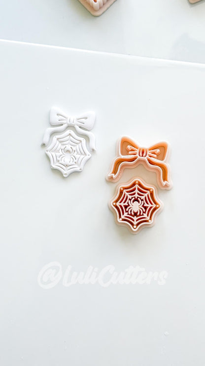 Spooky Bow Web Cutter: Spider Silk Dangle Shape for Polymer Clay