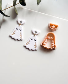 Botanical Boo Cutter: Floral Ghost Dangle for Polymer Clay