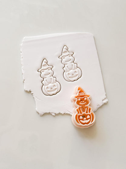 Witch Frog Cutter: Pumpkin Halloween Character for Polymer Clay