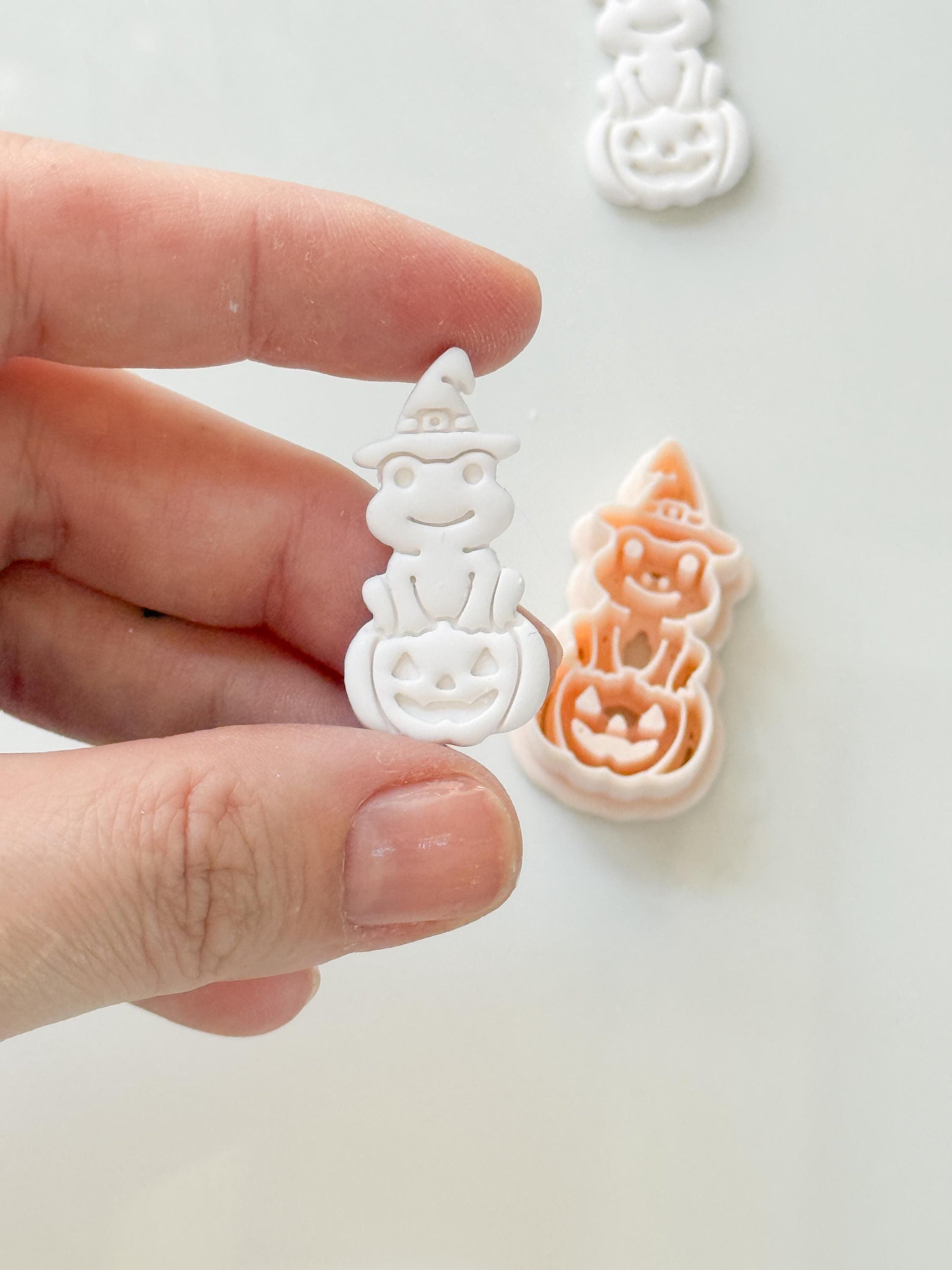 Witch Frog Cutter: Pumpkin Halloween Character for Polymer Clay