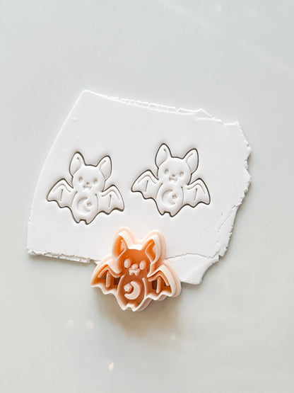 Cute Bat Cutter: Kawaii Moon Halloween Shape for Polymer Clay