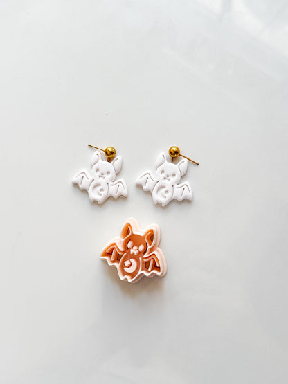 Cute Bat Cutter: Kawaii Moon Halloween Shape for Polymer Clay