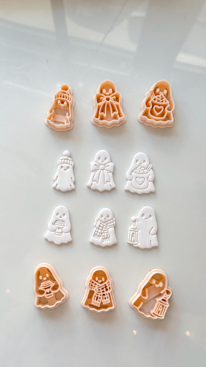 Boo Set Cutter: Cozy Halloween Ghost Collection for Polymer Clay