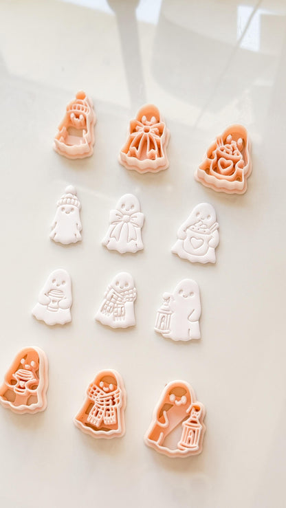 Boo Set Cutter: Cozy Halloween Ghost Collection for Polymer Clay